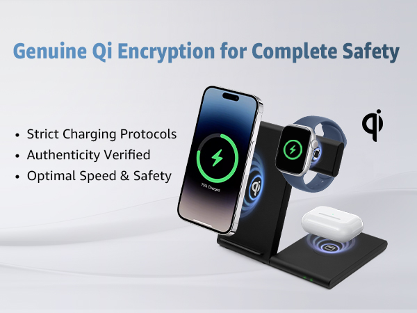 3 in 1 Foldable Charging Station Compatible with all Qi enabled devices