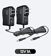 UL Listed 2PCS 12V 1A 1000mA 10FT Long Power Supply Adapter, Horizontal Wall Plug, 12W 0.5A 0.8A ...