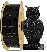 DO3D Black PLA 3D Printer Filament, Tidy Winding High Diameter Tolerance 1.75mm PLA, Widely Fit f...