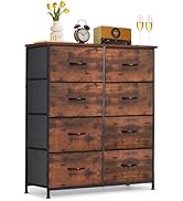 8-Drawer Dresser for Bedroom, Anti-Tip Tall Storage Organizer Chest of Drawers with Wooden Top an...