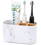 GFWARE Toothbrush Holders for Bathrooms, 5 Slots Bamboo Toothbrush Holder Kids Electric Toothbrus...