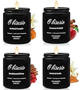 Obisesio Fall Candles Set, Scented Candles for Home, 4 Pack Natural Soy Autumn Candles, Fall Gift...