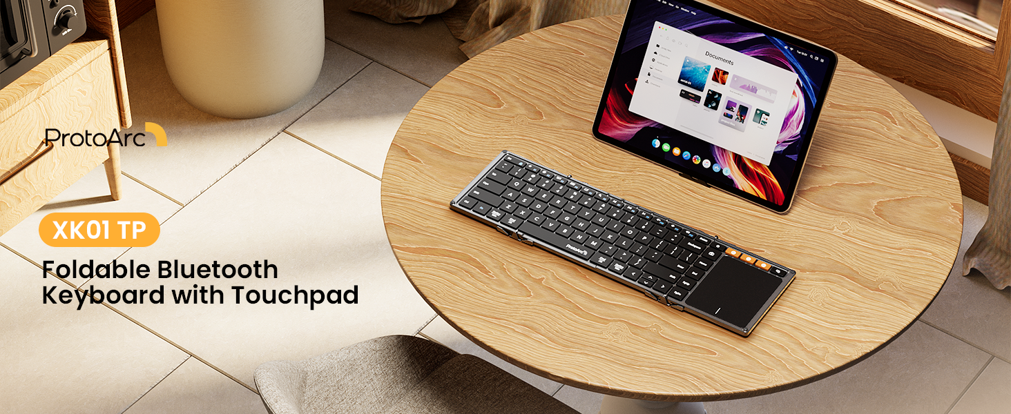 foldable bluetooth keyboard with touchpad