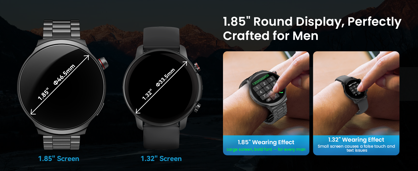 1.85“ Large display