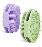 2-Pack Soft Silicone Dual-Sided Body Scrubber &amp; Loofah | Gentle Exfoliating Shower Brush for Men ...