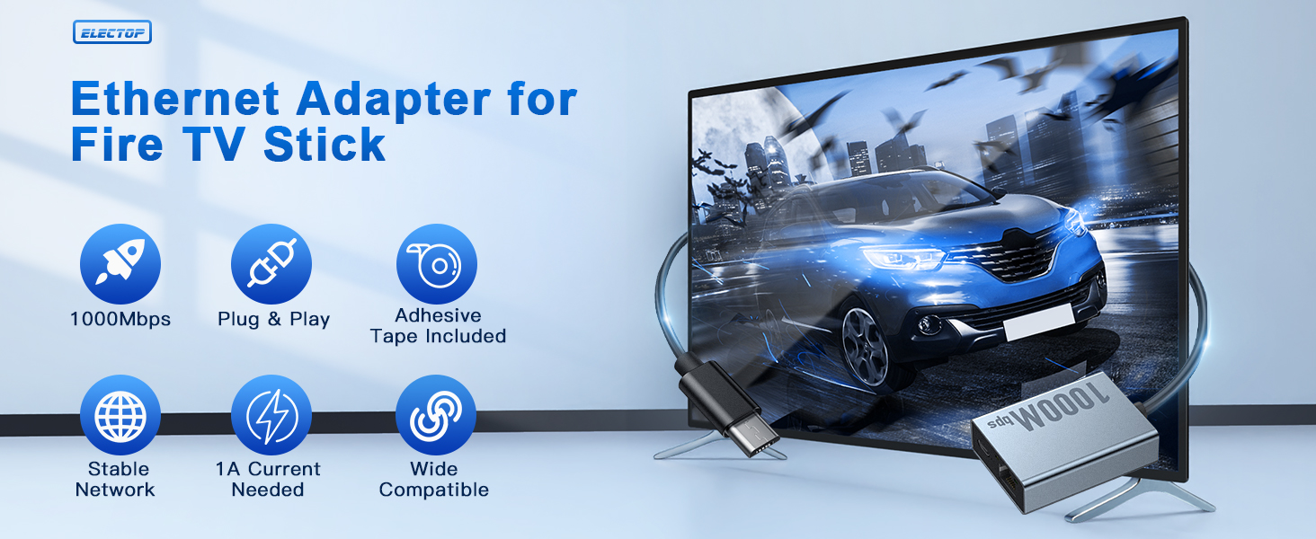 Ethernet Adapter for Fire TV Stick