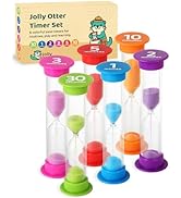 Jolly Otter Sand Timer for Kids - Pack of 6 Hourglass Timers 30 Second, 1, 2, 3, 5 &amp; 10 Minute Ti...