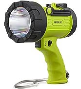 YIERBLUE Rechargeable Spotlight with 10000 Lumen LED, IP67 Waterproof Handheld Flashlight Searchl...