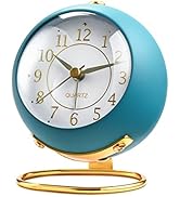 Analog Alarm Clocks,Retro Backlight Cute Simple Design Small Desk Clock with Night Light,Silent N...