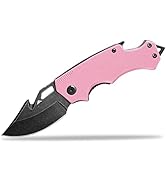 Flissa Mini Folding Pocket Knife, 2.5-Inch Stainless Steel Drop Point Blade, EDC Pocket Knives fo...