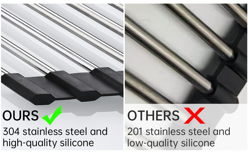 Roll Up Dish Drying Rack, Tomorotec Over The Sink Dish Drying Rack Portable Stainless Steel Rolling 