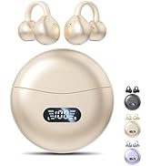 Jacuate Clip on Earbuds,Open Ear Earbuds Wireless Bluetooth 5.4, Lightweight Open Ear Headphones ...