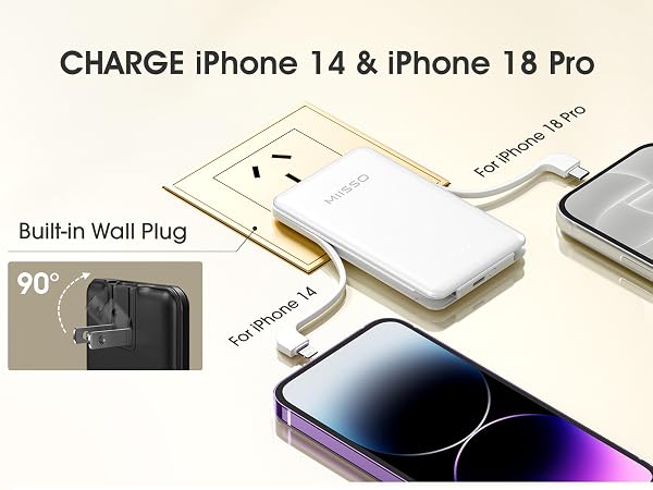 5000mah Ultra Slim Power Bank Pocket Size Mini Portable Charger Travel Essential Phone Charger