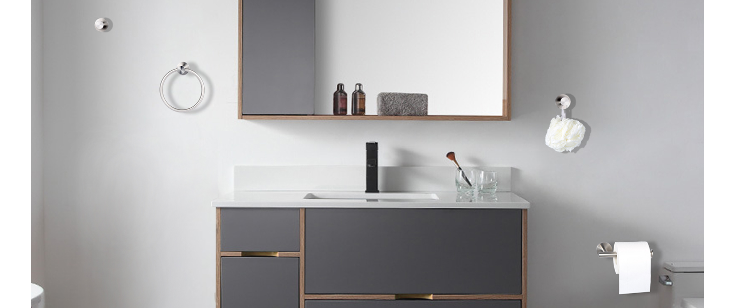 4 Pieces Brushed Nickel Bathroom Hardware Set 