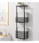 Vowupt Bathroom Towel Storage Rack, 3 Tier Towel Racks for Rolled Towels, Wall Mounted Metal Bath...