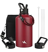 Konokyo Insulated Water Bottle with Straw,87 oz 3 Lids Water Jug with Carrying Bag,Paracord Handl...