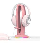 4 in 1 RGB Headphone Stand with Mouse Bungee &amp; 3.5mm &amp; 4 USB Ports, Desk Gaming Headset Display H...