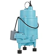 Little Giant 509810 2958 GPH 115V 1HP Automatic Grinder Pump with Piggyback Tethered Float Switch...