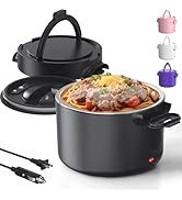 Electric Lunch Box, 33OZ Portable Food Warmer | 100W Rapid Heating &amp; Leak-Proof 304 Stainless Ste...