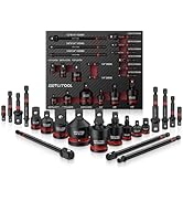 GETLITOOL 20Pcs Socket Adapter Set, Universal Joint Socket Set with Drive Adapters &amp; Extension Ba...