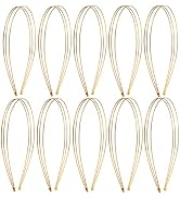 10 Pack Gold Silver Skinny Thin Slim Wire Three Layer Metal Headbands Base Elastic Alice Hairband...