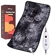 Bearhug XXL Electric Heated Pad 17''x33'' Double-Sided Faux Fur Heating Pad, 6 Heat Levels, 2-Hou...