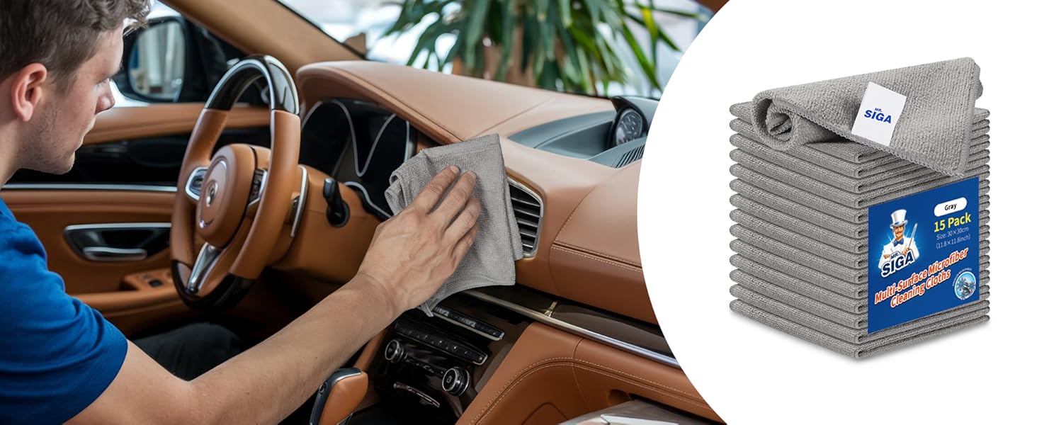 MR.SIGA Microfiber Cleaning Cloth, All-Purpose Microfiber Towels