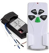 Nexete Universal Ceiling Fan Remote Control Kit, 3 Speed and Light Dimmer, Compatible with 53T 11...