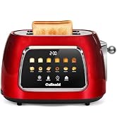 Culinaid Toaster 2 Slice Smart Touch Screen, Retro 1.5'' Extra Wide Slot Stainless Steel Digital ...
