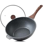 SENSARTE Nonstick Wok Pan 11-inch with Lid, Healthy Frying Pan Induction Cookware with Swiss Gran...