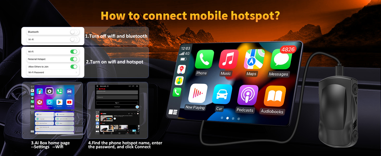 Carplay Ai Box,Plug &amp;amp;amp; Play, Easy Setup,Suitable for Cars Equipped with OEM Wired CarPlay