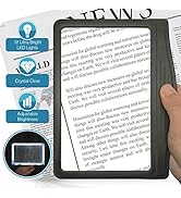 3X Large Ultra Bright LED Page Magnifier with 12 Anti-Glare Dimmable LEDs (Provide More Evenly Li...
