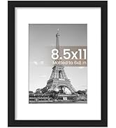 upsimples 8.5 By 11 Picture Frame, Display Pictures 6x8 with Mat or 8.5 x 11 Without, Wall Hangin...