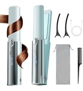 Cordless Hair Straightener and Curler 2 in 1, LAMA Portable Travel Flat Iron with Fast Heating &amp; ...