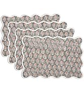 CPC Cotton Placemats Set of 4-Handmade Block Printed Reversible Placemats, Machine Washable, Flow...