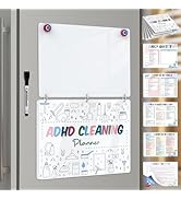 ADHD Cleaning Planner – Reusable Magnetic Fridge Chore Chart, Low-Overwhelm Visual Cleaning Sched...