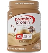 Premier Protein Powder, Café Latte, 30g Protein, No Added Sugar, 100% Whey Protein, Keto Friendly...