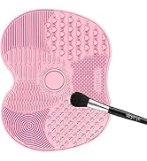 Pink Makeup Brush Cleaner Mat Make Up Cleaning Pad Cosmetic Cleaning Pad Scrubber Board Tool with...