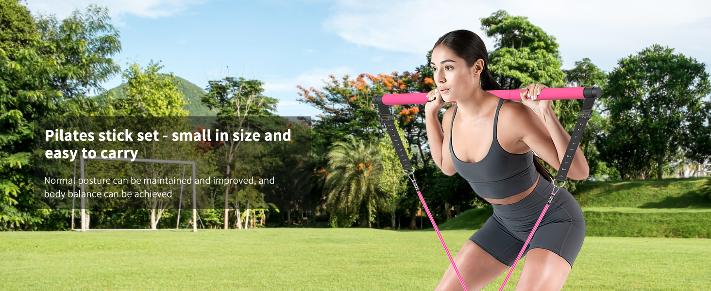 squat bar ,cofof pilates bar kit with resistance bands ,pilates bar workout cards,yoga equipment