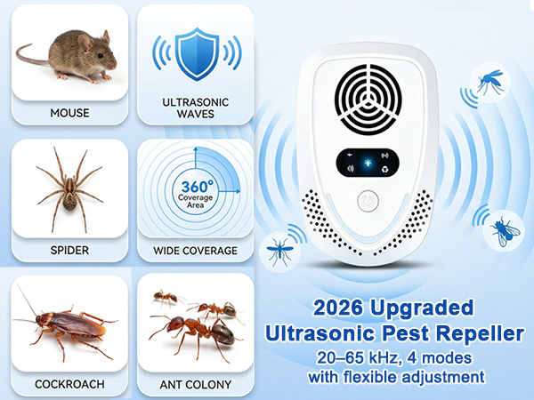 2026 Upgraded Ultrasonic Pest &amp;amp; Insect Repeller
