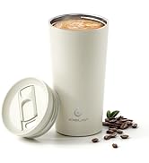 Ideus 17 oz Travel Coffee Mug, Double Wall Vacuum Stainless Steel Insulated Coffee Tumbler With L...