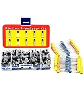 Transistors Assortment Kit with Resistor Pack, 210 PNP and NPN BJT Transistors with 250 1/4 W met...