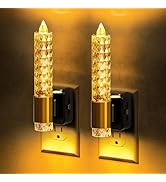 L LOHAS LED Night Light, Amber Candle Night Lights Plug into Wall,2 Pack 0-100 LM Dimmable Nightl...