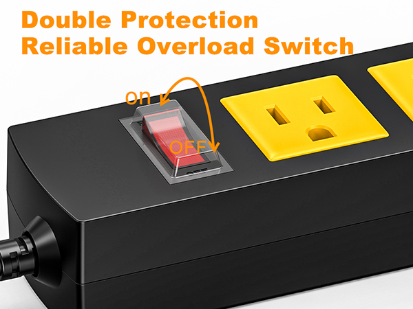 Waterproof Outdoor Power Strip with Extension Cord