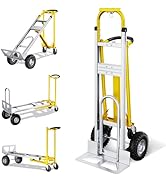 4 in 1 Convertible Hand Truck Dolly, 850Lbs Aluminum Heavy Duty Folding Hand Truck Dolly Cart wit...
