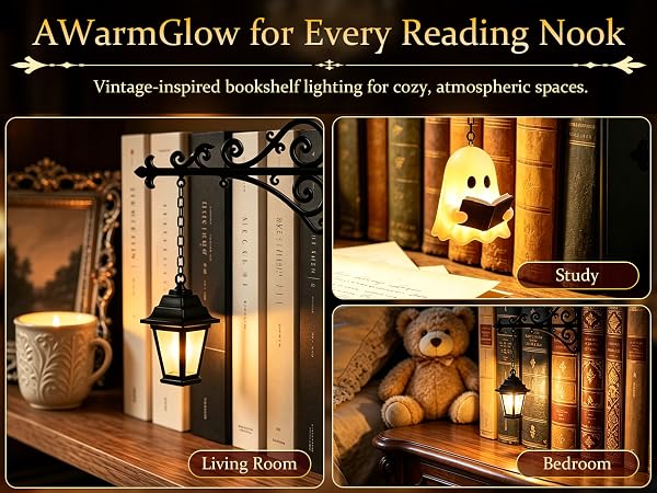 bookshelf lamp for library shelf