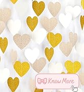 Glitter Champagne Gold Heart Garland