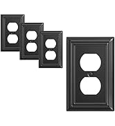 DEWENWILS 4 Pack Black Metal Outlet Covers, 4.88