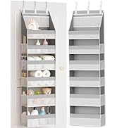 Criusia Over The Door Organizer, Heavy-Duty 6-Shelf Hanging Storage with 13 Mesh Pockets, 55lbs C...