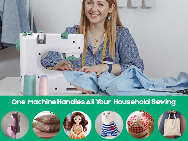 Sewing Machine for Beginners with Sewing Threads Kit 6 Included Feet High-Low Speeds